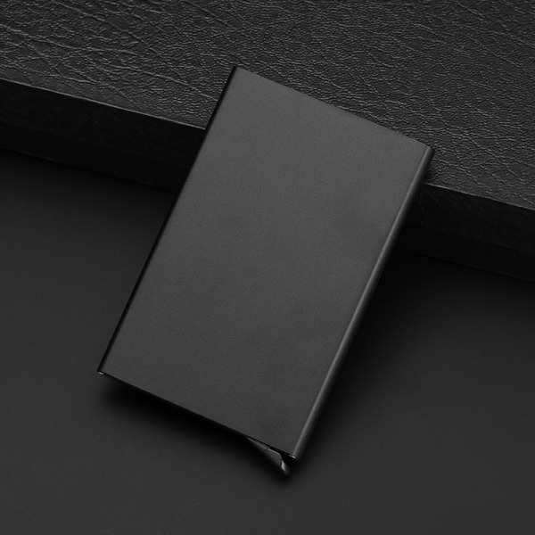 Pop-up kortholder - Aluminiumshus - (RFID-sikker) Sølv Svart Gull