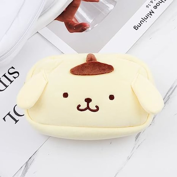 Anime Sminkväska Cartoon Plysch Kosmetikväska Pennfodral Kitty Kapacitetsväska för Pudding dog