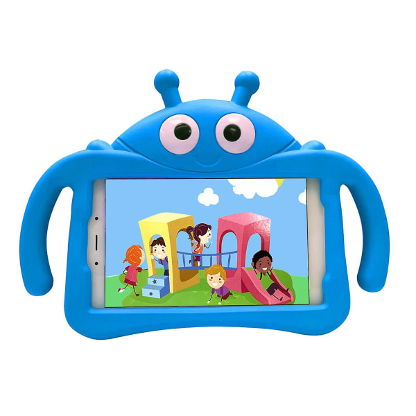 Barn Ladybug Fodral för Samsung Galaxy Tab A 8.0 T380 T385 2017, Kickstand Heavy Duty Stöttåligt Skal, Hållbart Blue