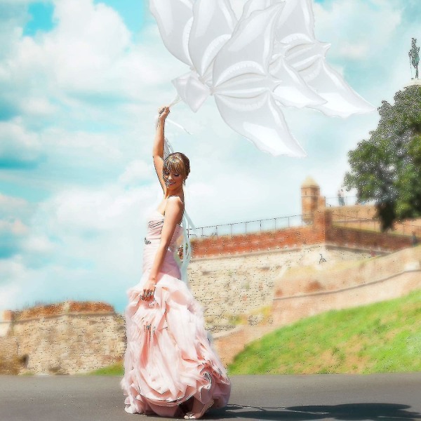 10/20 pakke hvit fredsdueballong flygende due til bryllup, jubileum, dåp Bursdager og minnesmerker Andre anledninger-miljøvennlig biode