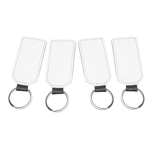10 stk. Sublimeringsemner Nøglering Glitter PU Læder Nøglering Diy Varmeoverførsel Nøglering (sort Re