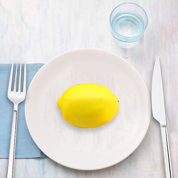 Konstgjorda citroner, 3,7\" x 2,5\" stor storlek levande konstgjord citron plast falsk gul citron Yellow lemon (large) 12