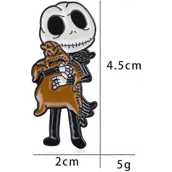Gotisk Skjelett Emalje Pin Skull Badge Brosje Pin Jeans Denim Skjorte Veske Kul Smykkegave Til Venn