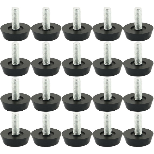 20 st möbeljustering bord och stolsbas golvskyddsskruvglid 22mm x M6 x 20mm