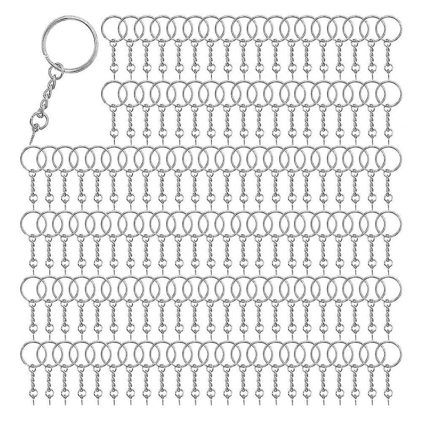 150 st Nyckelringar Nyckelringar Nyckelringar Nyckelringar Delade metallnyckelringar med länkkedja och skruv