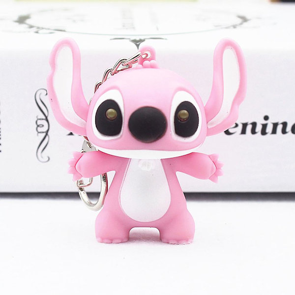1/2 stk Stitch leketøy anheng lyd LED nøkkelring par nøkkelring gave Pink 1Pcs