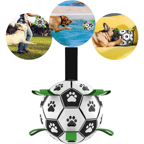 Koiran lelut Jalkapallo, jossa on tarranauhat, interaktiiviset koiranlelut köydenvetoon, koiranpentujen syntymäpäivälahjat, koiran hinaaja, koiran vesilelu, kestävät koirapallot koiralle