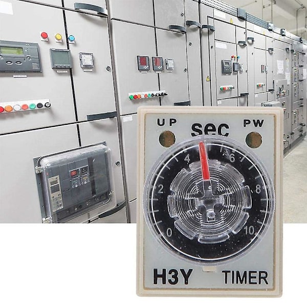 10s Forsinkelsestimer Tidsrelæ H3y-2 AC 220v 8 Pin Justeringsknap Kontrol Timerrelæ Til Husholdningsel