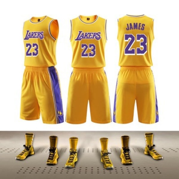#23 Lebron James Basketball Dress Set Lakers Youth Jersey Nytt produkt 2XL