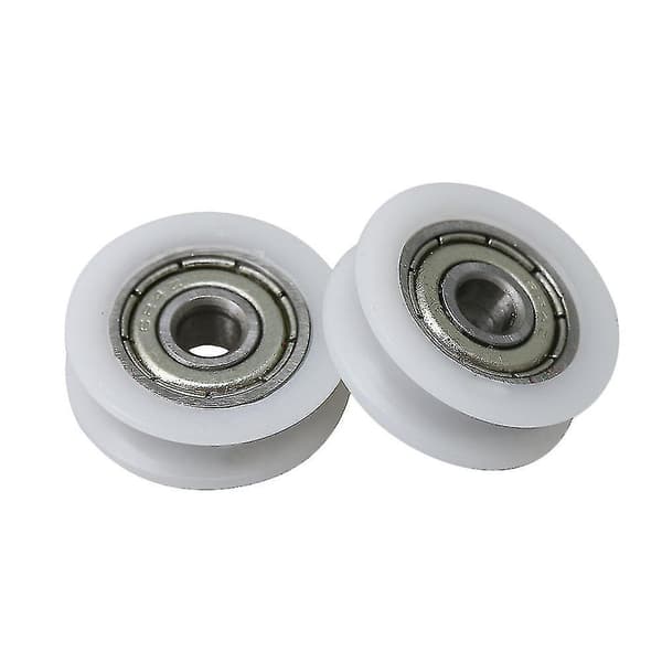 2 st 18 mm diameter 6 mm bredd U-formad spårremskiva stållagring--