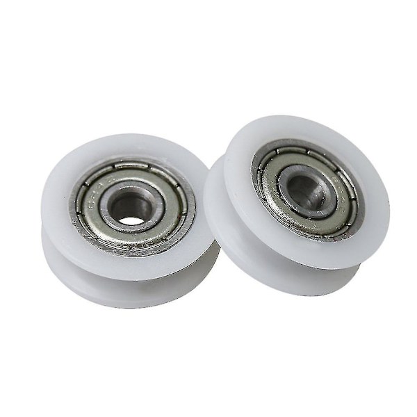2 stk. 18mm dia 6mm bredde U-formet rille remskivehjul stålleje--