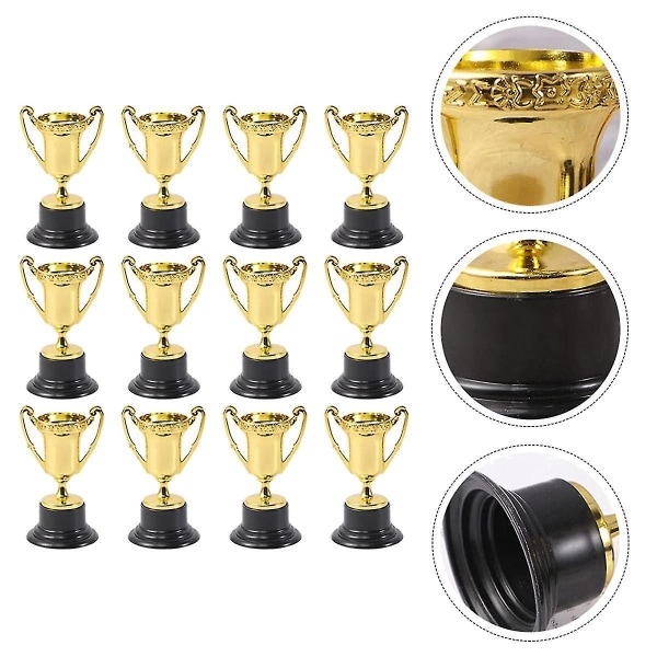 24 stk Golden Mini Award Trophy Præmier Dekor Plastic Belønning P