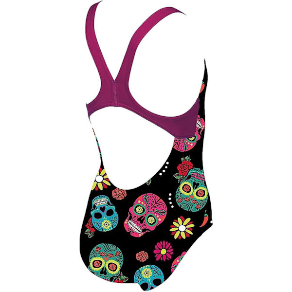 Flickans G Crazy Skulls Carnival Jr Swim Pro Back One Piece On
