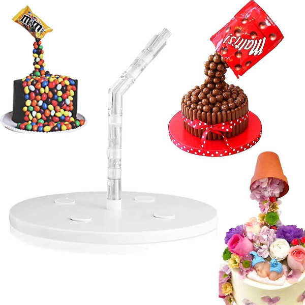 Kakun kaatamispaketti Anti Gravity Cake Stand Uudelleenkäytettävä DIY koristeellinen kakkupaketti Leivontatyökalut Luo ainutlaatuinen