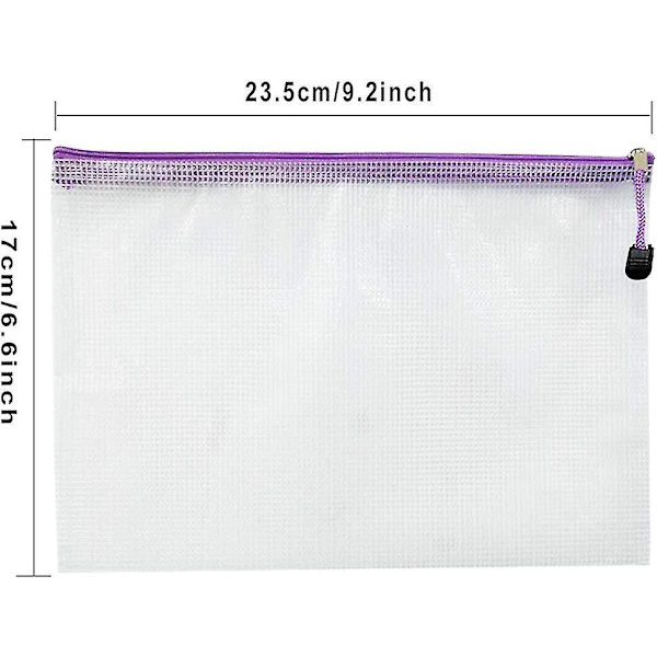 Plastiklommer - 24 stk. Plastikmapper Dokumentlommer A5 Ziplock-poser Plastiklommer