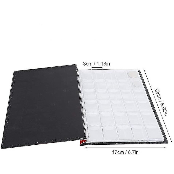 Myntalbum med 100 sider, 250 lommer for myntoppbevaring, myntsamlingsbok for myntsamlere