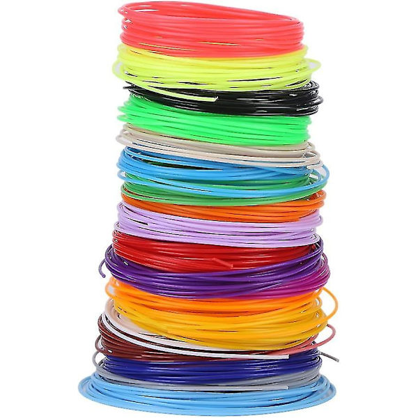 Filament, 1.75mm PCL Filament Efterfyldninger til 3D-printer Pen Lav Temperatur 10 stk, tilfældige forskellige farver