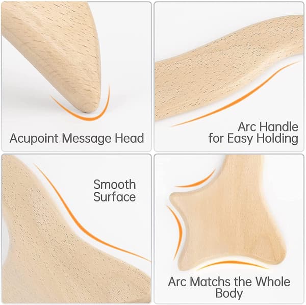 Træ Gua Sha Værktøjer - Anti-Cellulite Terapi Lymfedrænage Paddel Massage