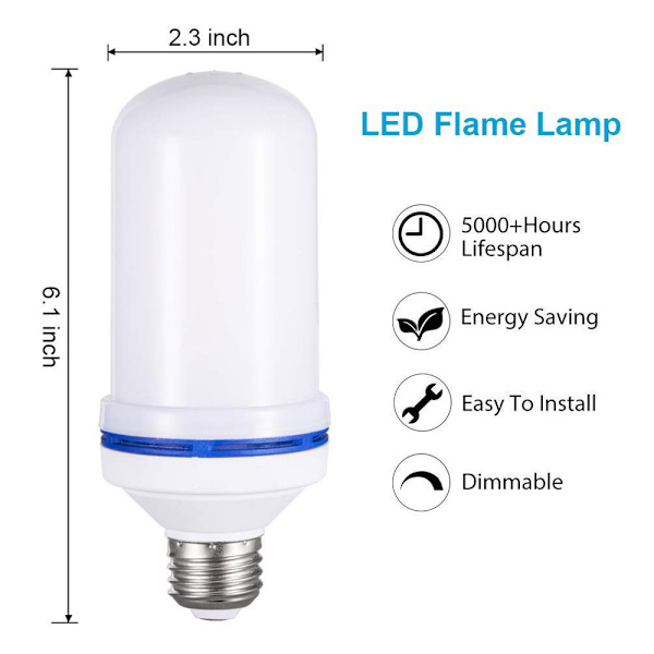 Flaming LED-lampepære 2-pak blue E26