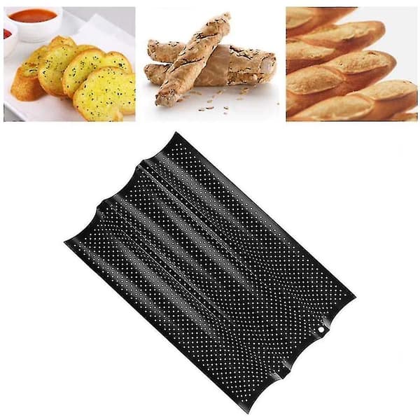 Non-stick Perforert Baguetteform For Fransk Brødbaking