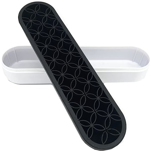 2 stk. Silikone Makeupbørsteholder Kosmetisk Opbevaringsboks Desktop Organ black