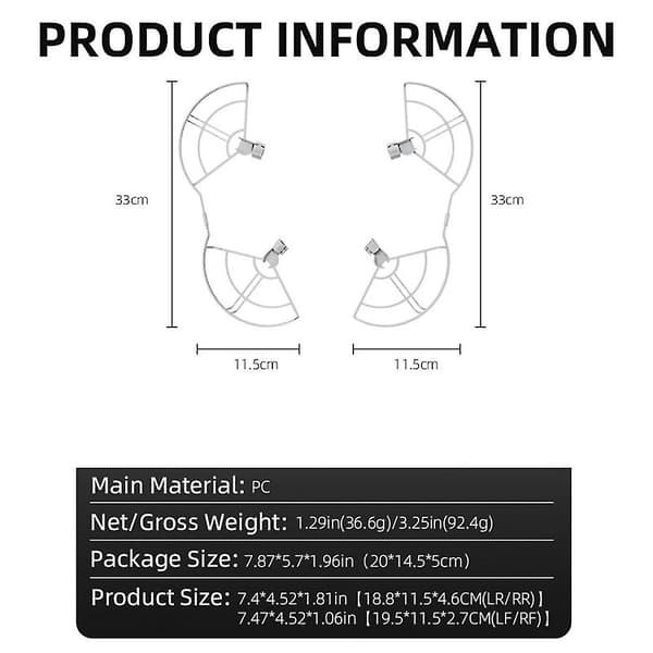 Propellbeskyttelse for Mini 4 Pro landingsutstyr integrert propellbeskyttelse skjoldringer drone G