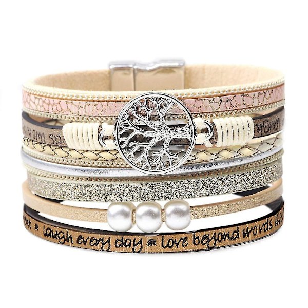 Inspirerande Livsträd Läderarmband för Kvinnor, Jul- och Födelsedagssmycken för Tonårsflickor