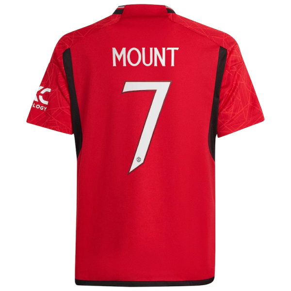 Manchester United Boys Shirt Hemma Kit 2023/24 OFFICIELL fotbollspresent Red Mason Mount 11-12 Years