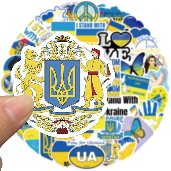 50 kpl/pakkaus I Stand With Ukraine -tarra - Tue Ukrainan