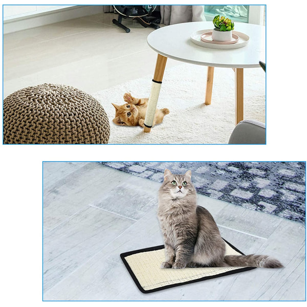 Katteskrapematte, Sofamøbler Gulvveggbeskytter, Heavy Duty Cat Sisal-skrapematte for små katter og hunder - 20*30cm S(20.5*30cm)