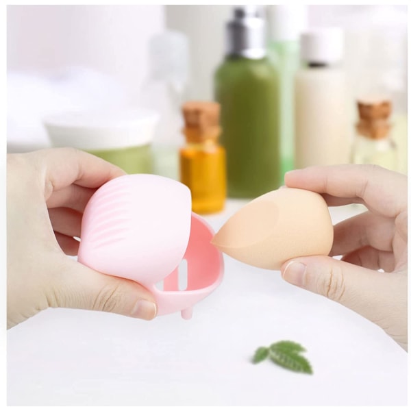 Makeup svampeholder, silikone vaskbar genanvendelig åndbar