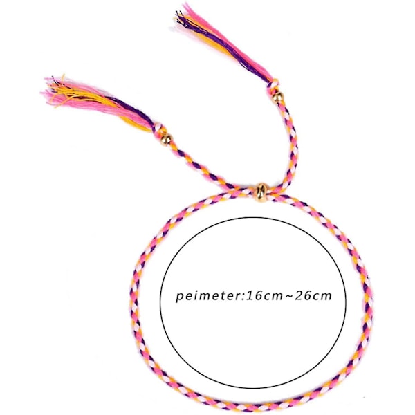 12 st Wrap Friendship Flätad Armband, Färgglada Handgjorda String Wrap Armband, Justerbar