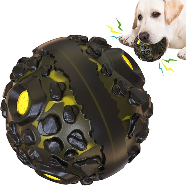Meteoritform Hund Pet Molar Rengøringsbold Legetøj Interaktiv lyd
