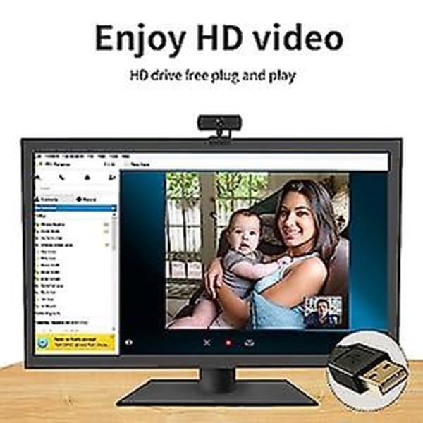 1080p upp till 2k webbkamera, HD-webbkamera med mikrofon och cover, USB datorkamera, vidvinkelwebbkamera, plug and play, videosamtal