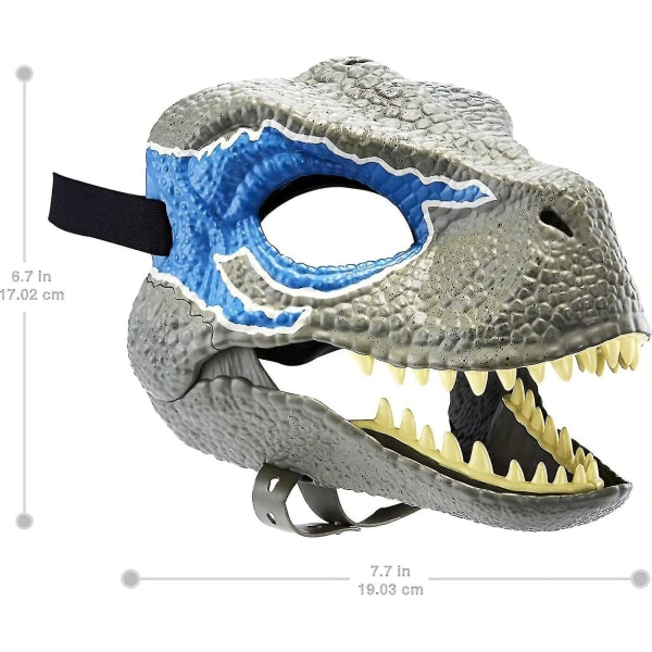 Velociraptor blå mask, flerfärgad (grå) (1 st)