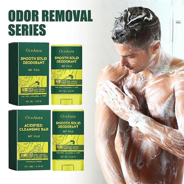 Glat Solid Deodorant, Kropsunderarm Kropslugt Svedhæmmende Deodorant Opfriskende Deodorantstift 3pcs