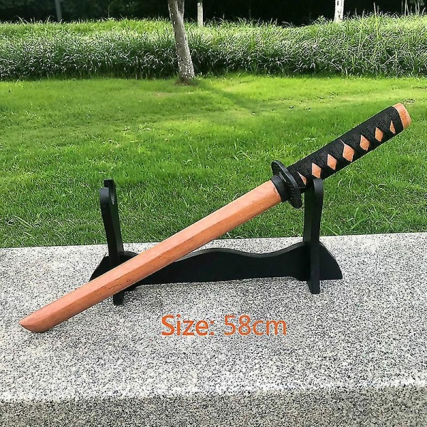 60 cm Tongkat Kayu Pisau Mainan Katana Pedang Cosplay Rekvisiitta Pribadi Mengumpulkan Kerajinan Anak Pedang Mainan Aikido Setan Slayer Abu-abu Tua