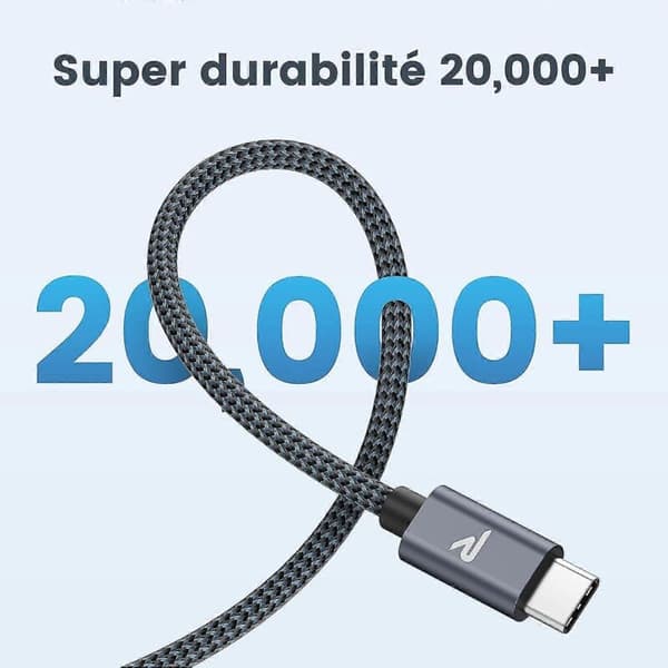 USB-C-kabel [USB 3.0, 1 m], USB typ C-kabel, USB-C-laddningskabel i nylon