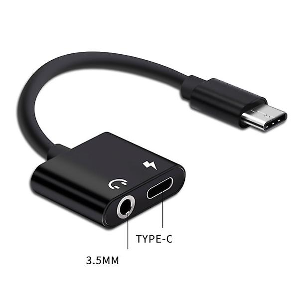 USB Type-C - 3,5 mm äänensovitinjohto 2-in-1 Type-C - 3,5 mm liitäntä stereokuulokkeille ja mikrofonille Aux-muunnin lataussovitin Pixel 2/2 XL/ Huaw