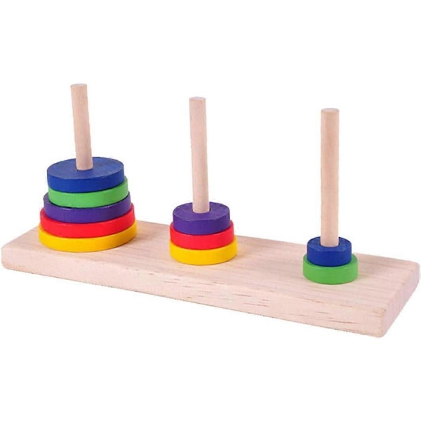 Puupeli Aivot Puzzle Hanoi-torni Klassinen Torni Joki Bambu Avaa Puzzle