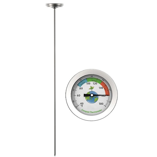 50cm Rustfrit Stål Kompost Jord Termometer Celsius Måling Have 40-180