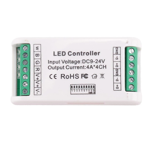 Mini 4 Kanal DMX RGBW Dekoder 16A RGB RGBW Strip Kontroller DMX 512 Dimmer Driver for LED Strip Lys DC9-24V