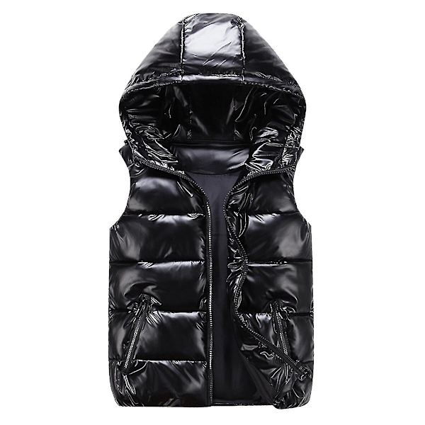 Sliktaa Unisex Blank Glansig Vattentät Ärmlös Jacka Lättvikts Puffer Väst