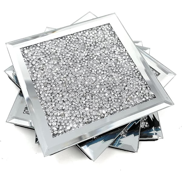 Multi Kristall Underlägg | För Vuxna | Flerfärgat Tillbehör, Silver Glitter