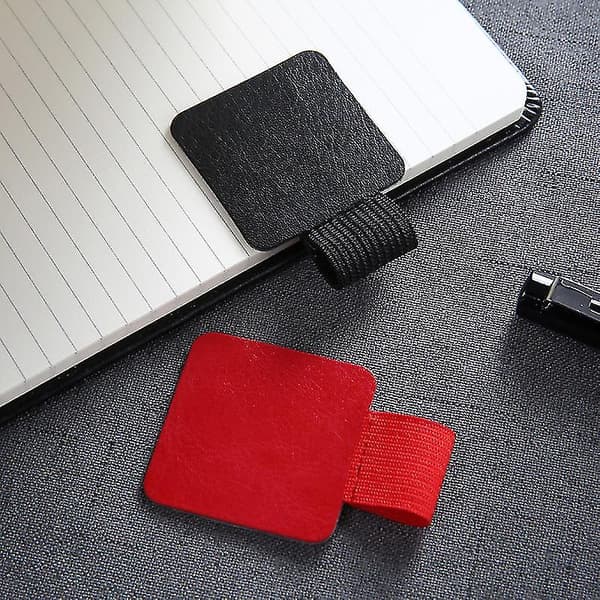 10 stk. Pen Loop Holder Selvhæftende Læder Penneholder Med Elastisk Loop Black