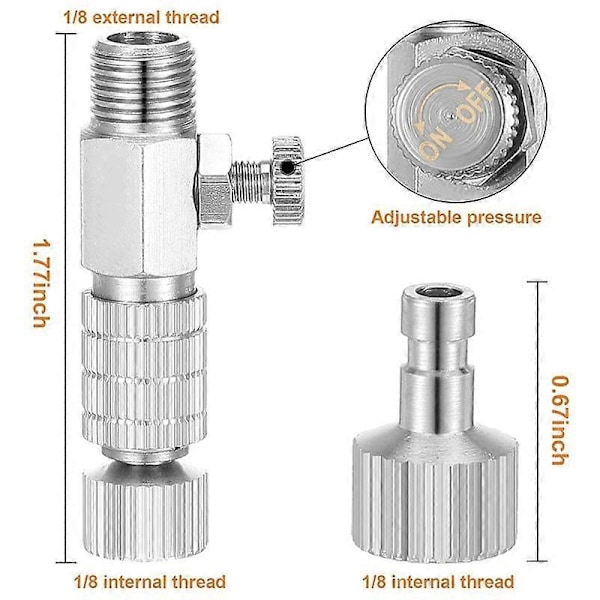 Air Brush Hurtigkobling Adapter 1/8 Tommers Plugg Hann & Hunn Kobling for Luftkompressor Airbrush Slange Adapter