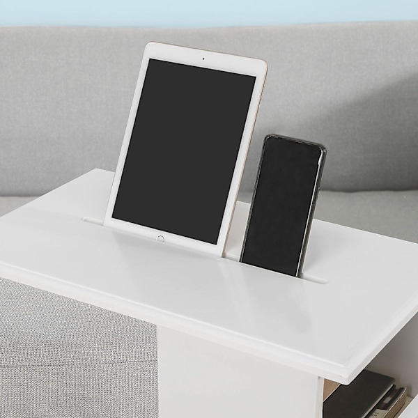 SoBuy Soffbord i Trä med Hållare för iPad och Telefon på Toppen FBT67-W