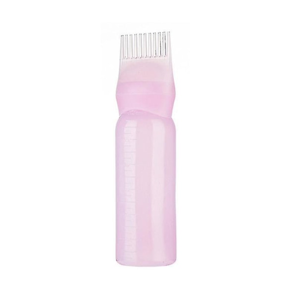 Klesrensflaske med tenner - Påføringsverktøy for hårfarge i plast (3 stykker i lilla, hvit, rosa)