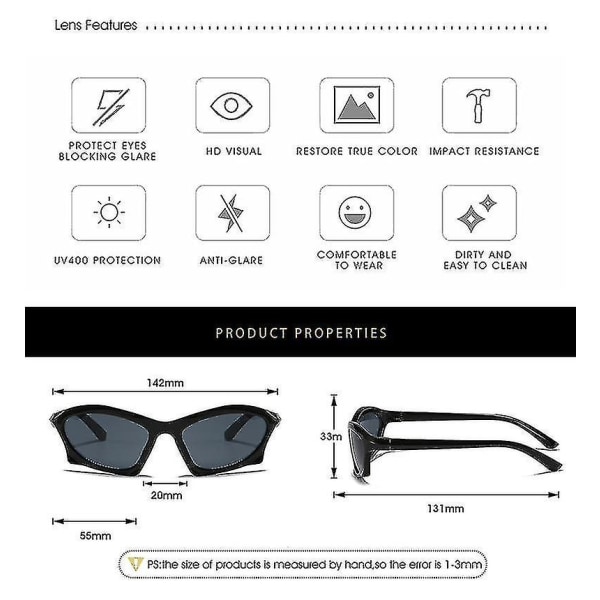 Wekity Sports Solbriller Retro Geometriske Solbriller Til Mænd og Kvinder