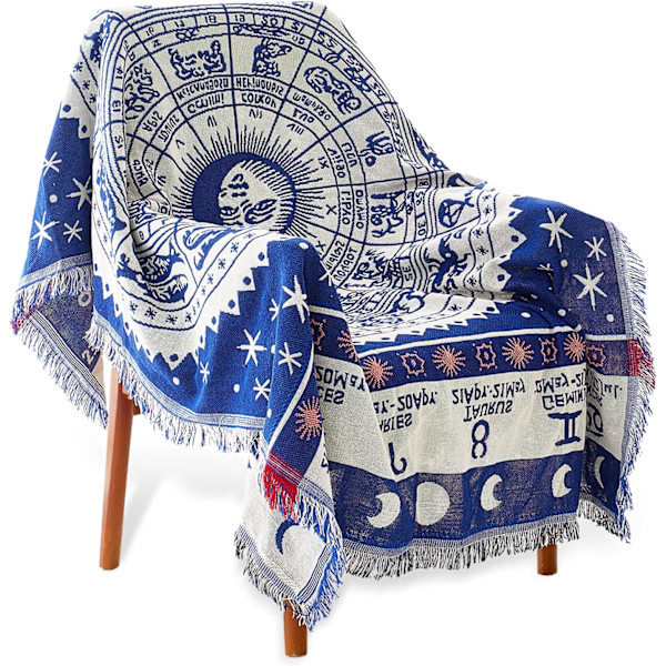 Boho Vævet Tæppe Reversible Bomuld Boheme Gobelin
